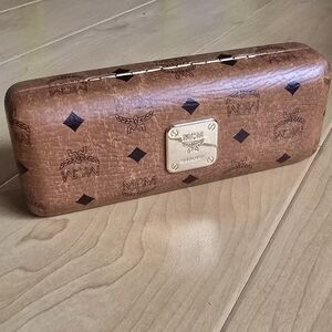 MCM Cognac Leather Glasses Case